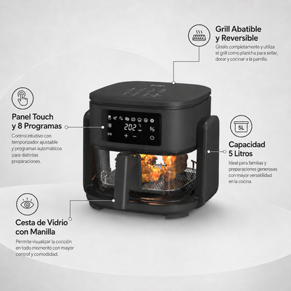 Freidora de Aire y Grill Abatible AirChef 5 Lts FDV