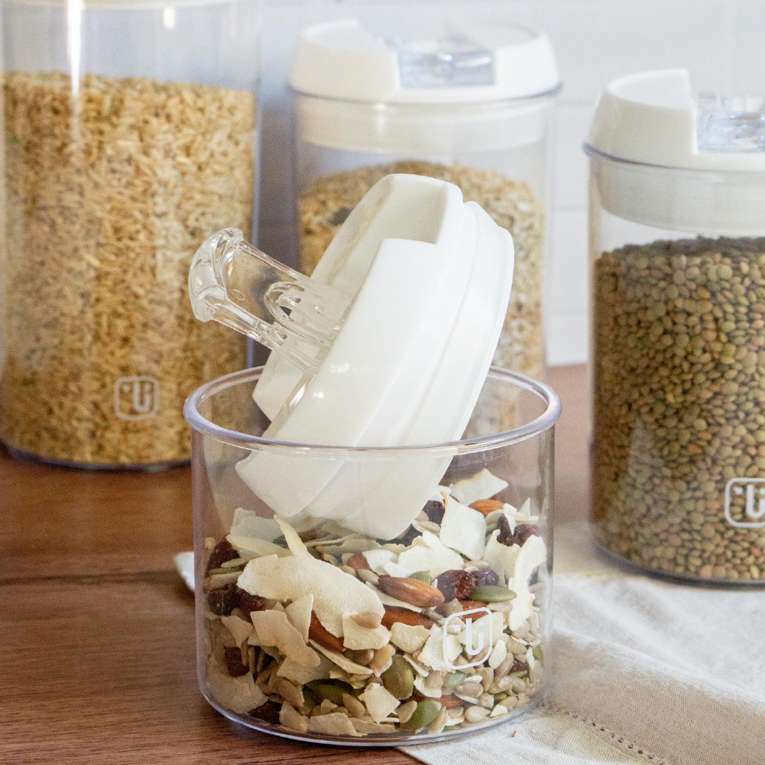 Set 8 Contenedores Alimento Herméticos Simplit4#Blanco