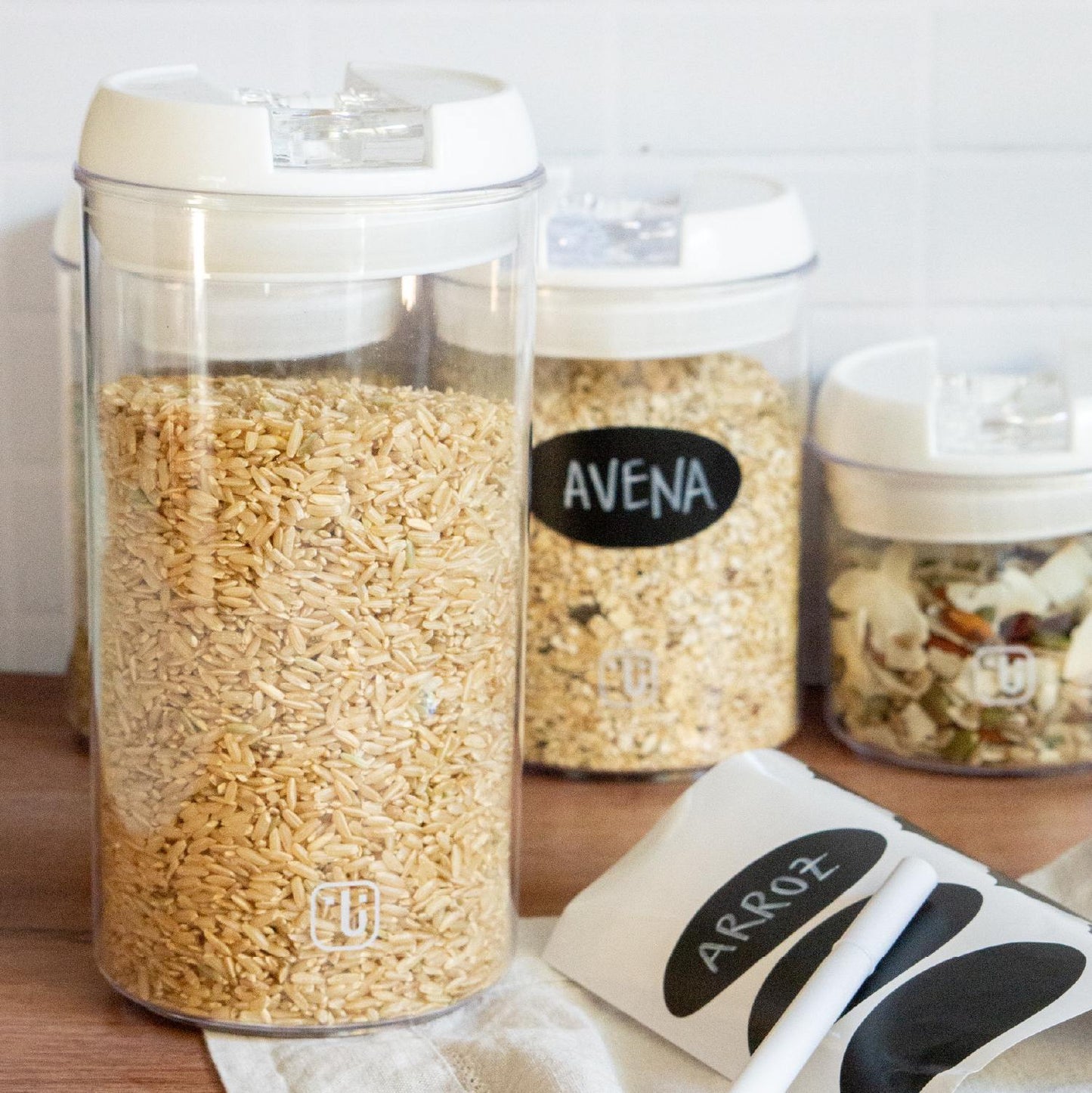 Set 8 Contenedores Alimento Herméticos Simplit5#Blanco