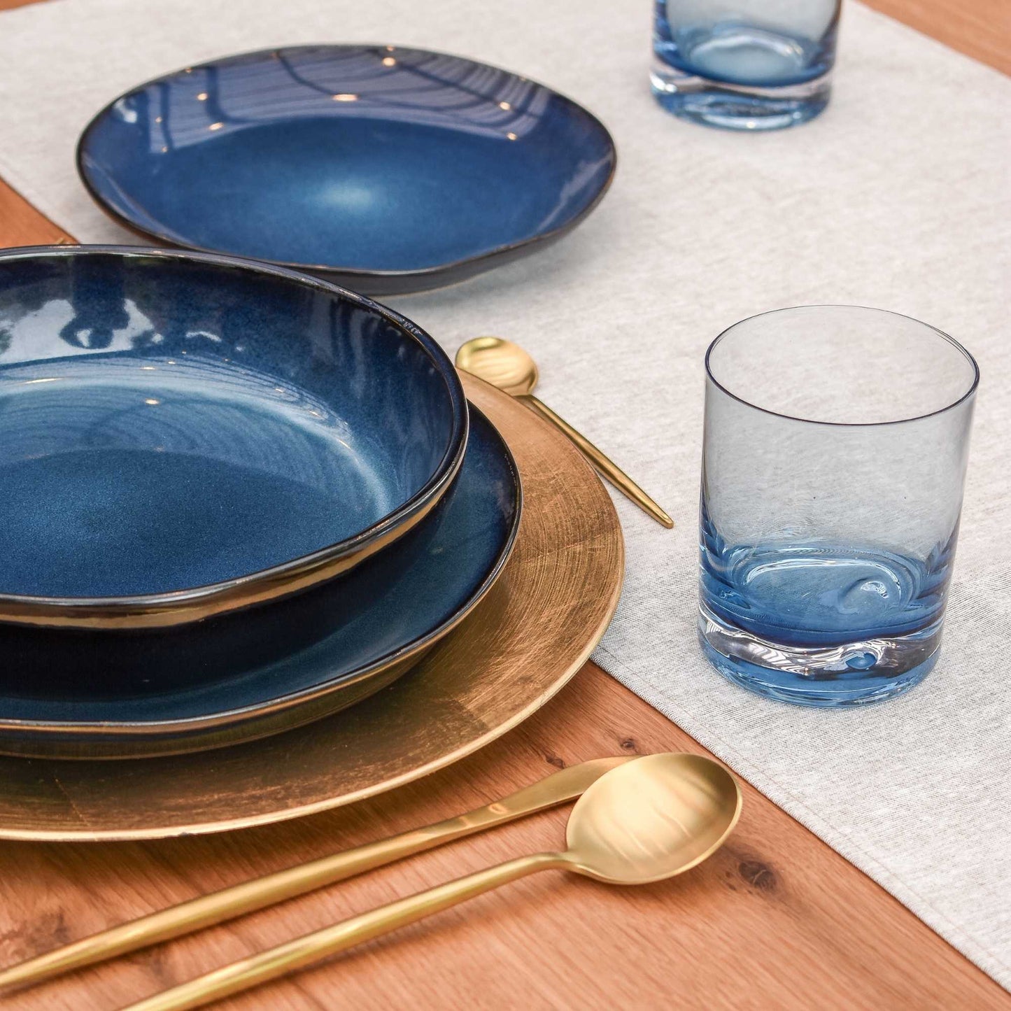 Juego de Loza 18 piezas Vajilla Cerámica Oporto Decoexpress5#Azul