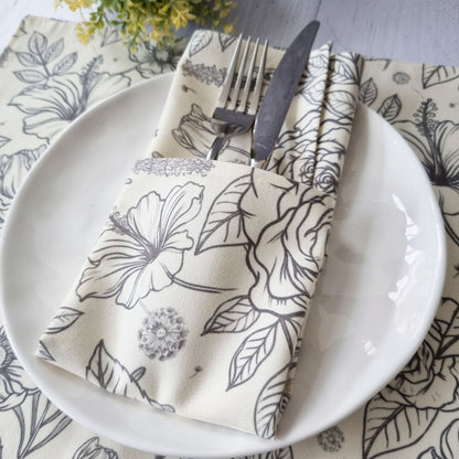 Set 4 Servilletas Anita Nicole Pauchard Diseños1#Gris