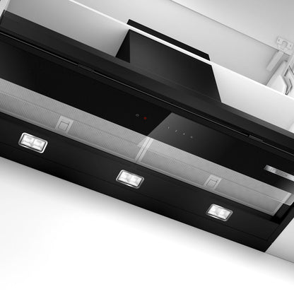 Serie 6 Campana decorativa integrada 90 cm Cristal negro5#Negro