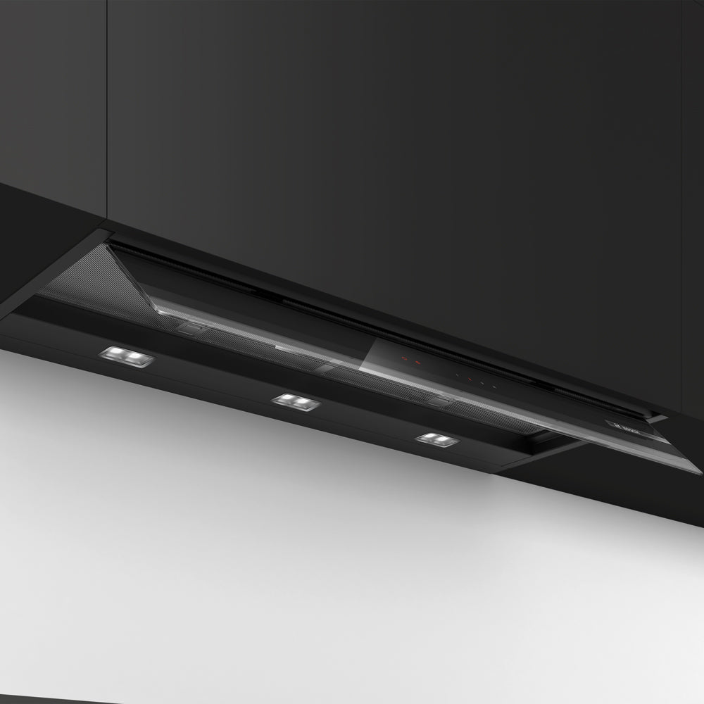 Serie 6 Campana decorativa integrada 90 cm Cristal negro4#Negro