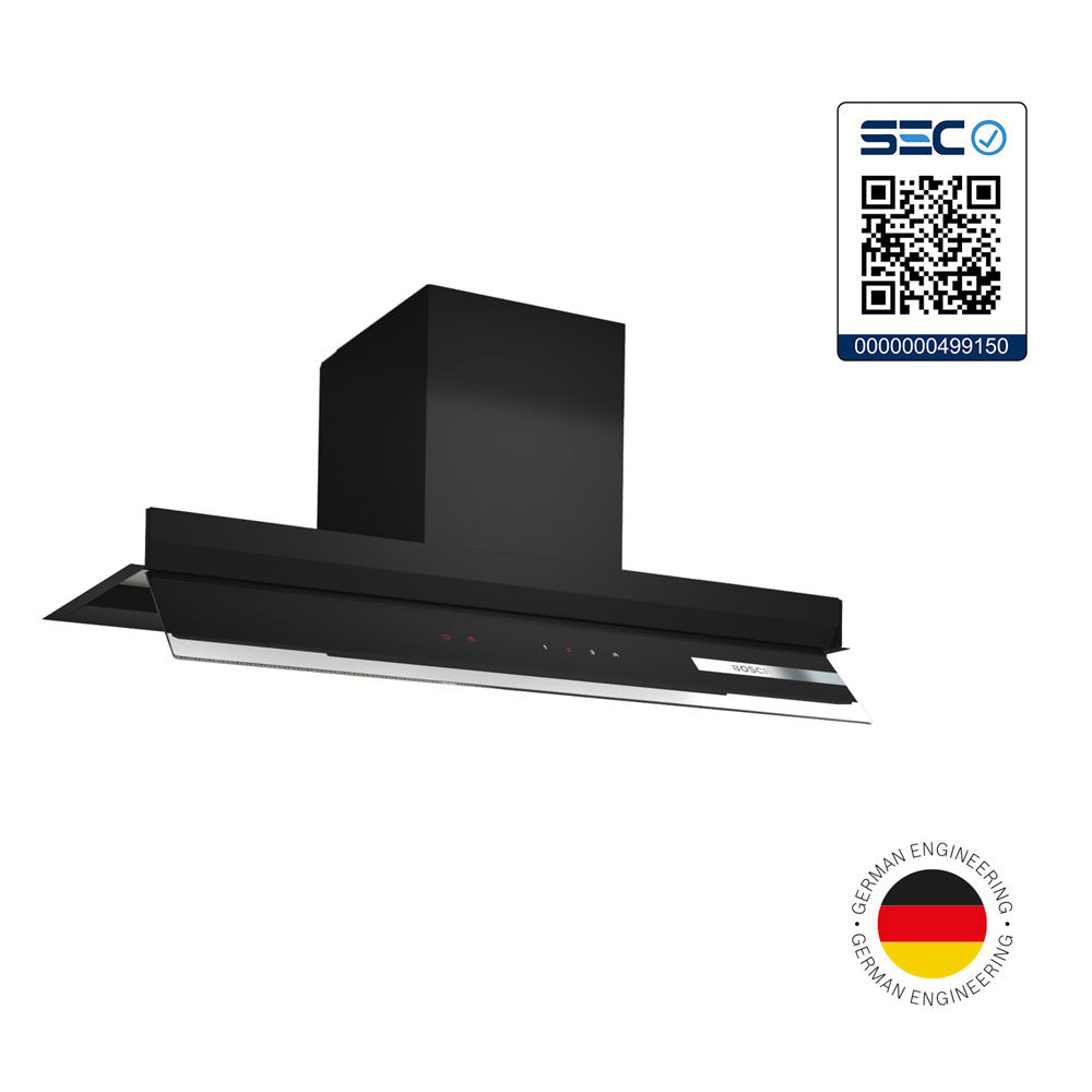 Serie 6 Campana decorativa integrada 90 cm Cristal negro7#Negro