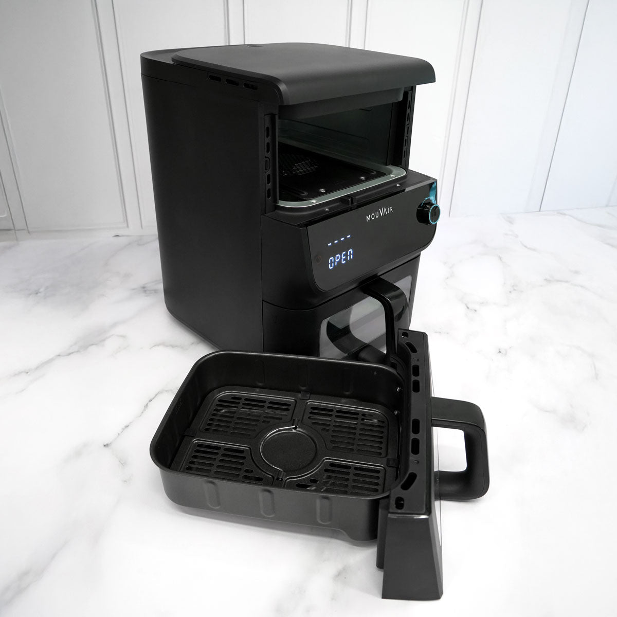 Freidora de Aire Duo 10 Lts Vertical Doble Cesta Mouvair6#Negro