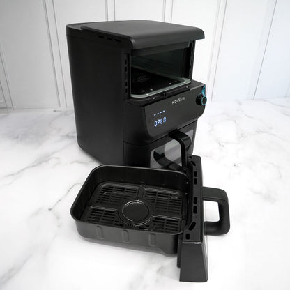 Freidora de Aire Duo 10 Lts Vertical Doble Cesta Mouvair6#Negro
