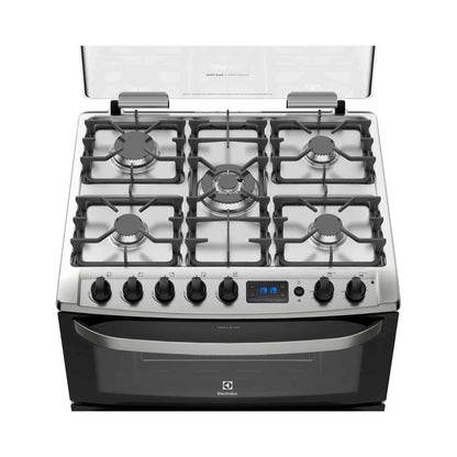 Cocina a Gas 5 Platos Doble Horno Timer Digital 76DBA Electrolux5#Negro