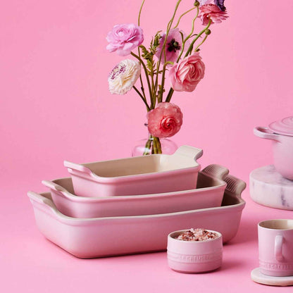 Fuente Rectangular Heritage Shell Pink 26 Cm Le Creuset4#Rosado