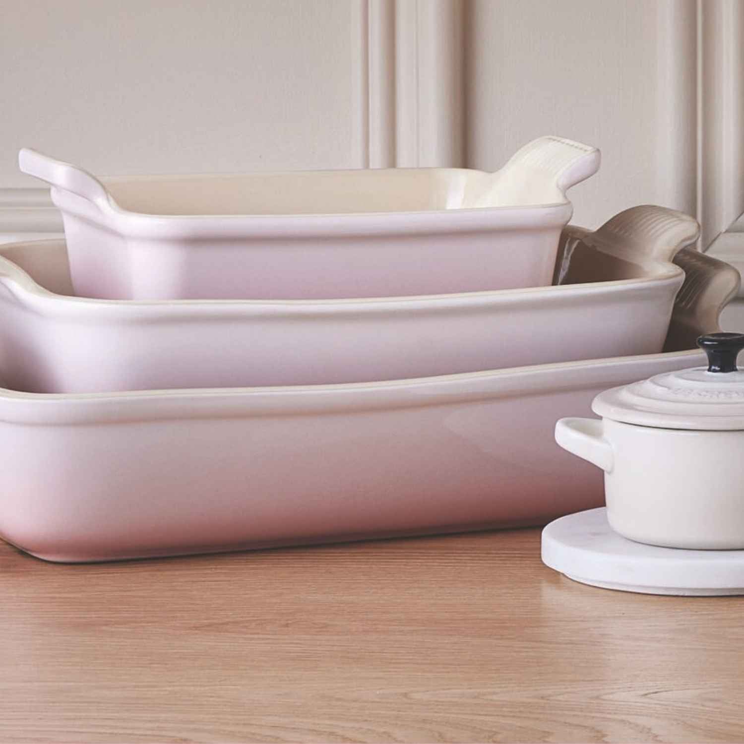 Fuente Rectangular Heritage Shell Pink 26 Cm Le Creuset3#Rosado