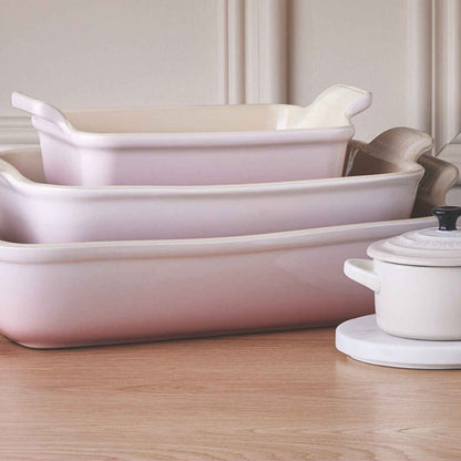 Fuente Rectangular Heritage Shell Pink 26 Cm Le Creuset3#Rosado