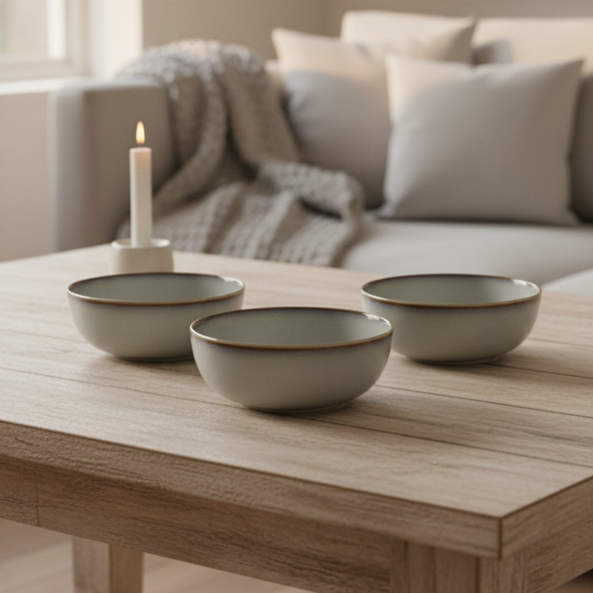 Set 4 Bowls Cerámica Borde Beige Decoexpress2#Sin color