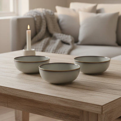 Set 4 Bowls Cerámica Borde Beige Decoexpress2#Sin color