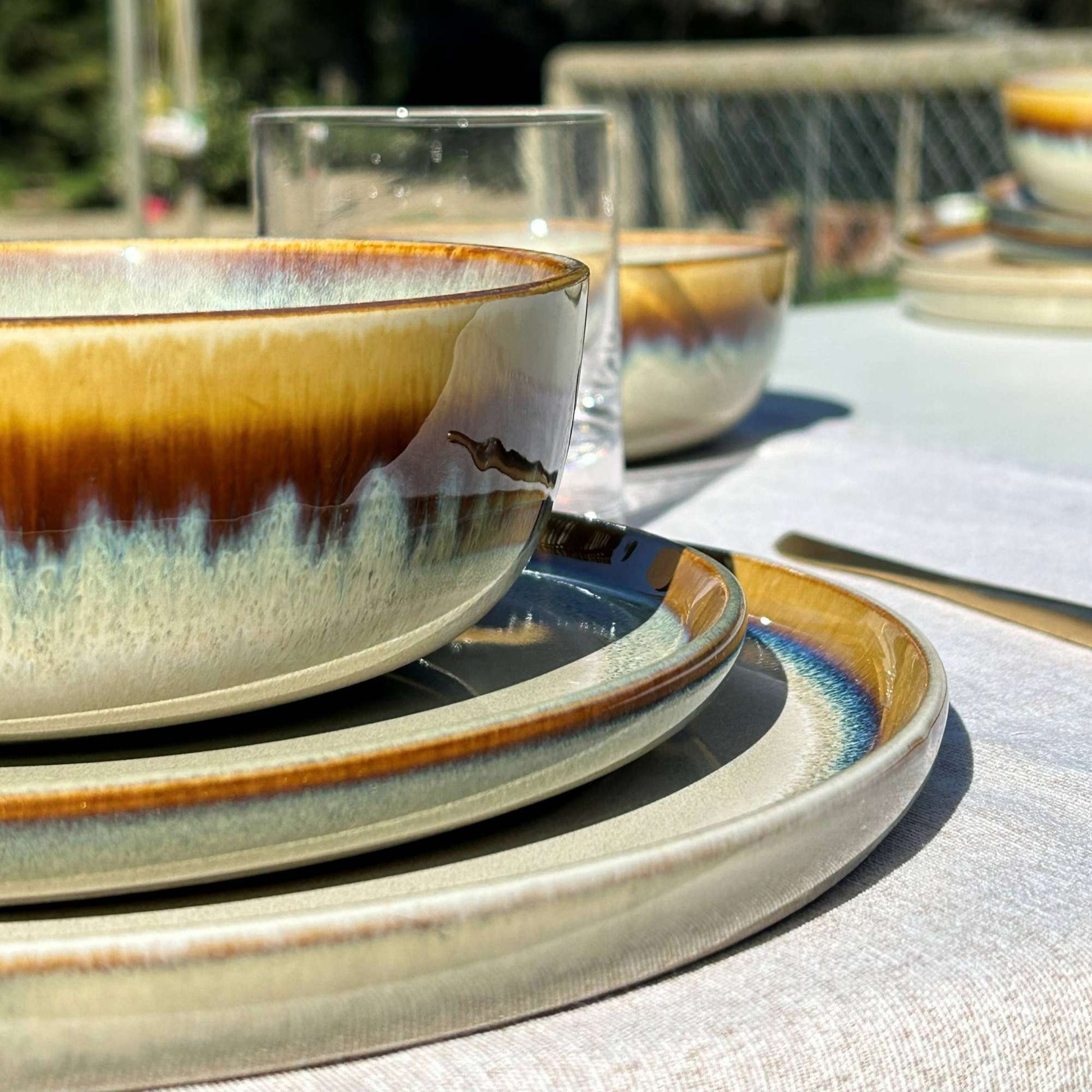 Juego de Loza 18 piezas Vajilla Cerámica Lisboa Decoexpress7#Café