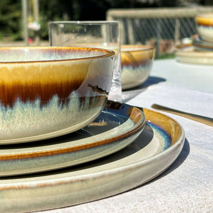 Juego de Loza 18 piezas Vajilla Cerámica Lisboa Decoexpress7#Café