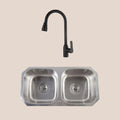 Kit Grifería Steel Black + Lavaplatos Pio Square FDV