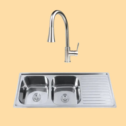 Kit Grifería Smart Pro 2.0 + Lavaplatos Sobre Cubierta Acero Inox Urban Duo FDV