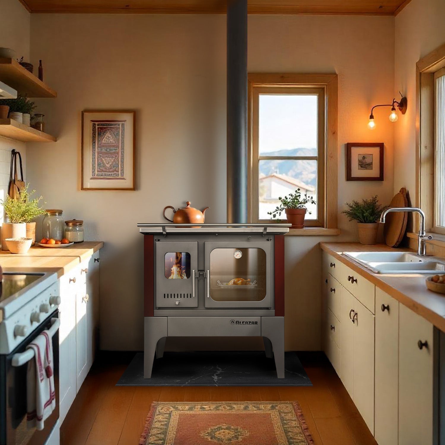 Cocina A Leña Europea S800-G Alcazar1#Burdeo