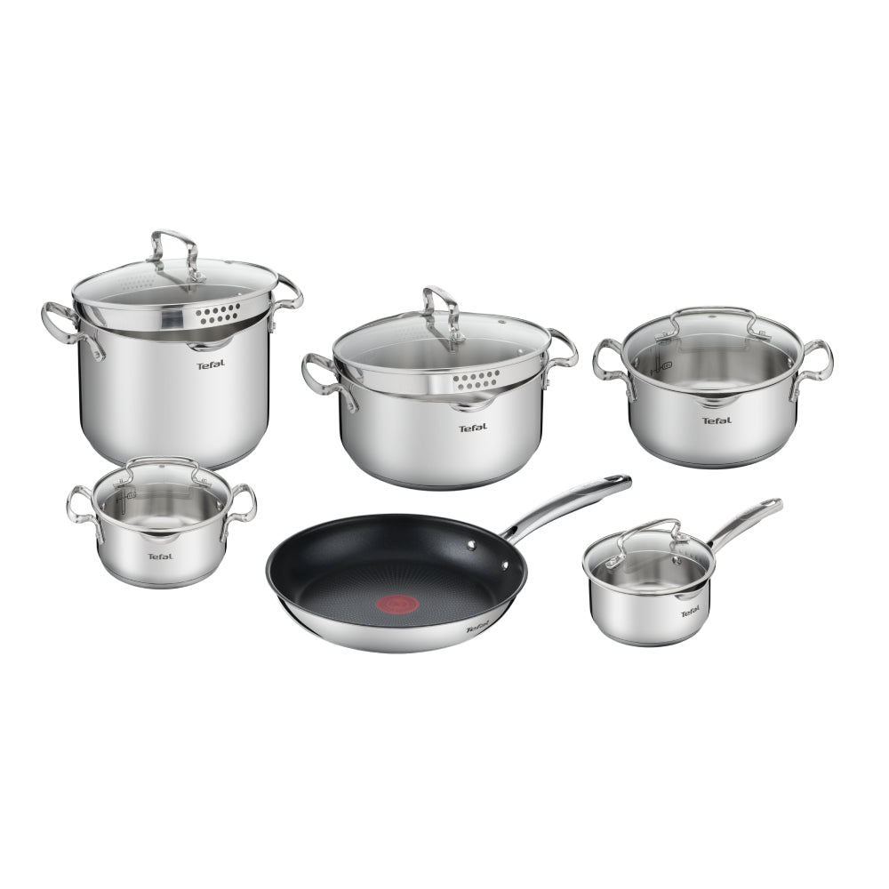 Batería de Cocina Acero Inoxidable Duetto 11 PCS Tefal10#Acero