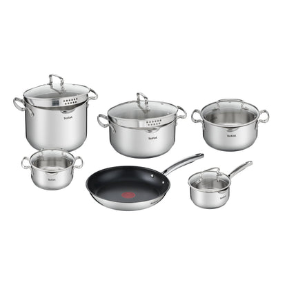 Batería de Cocina Acero Inoxidable Duetto 11 PCS Tefal10#Acero