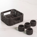 Kit Set 4 Anillos para Servilletas Coquinaria +Servilletero Coquinaria