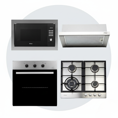 Kit Horno FDV Design + Encimera FDV Design 60 2.0 BUT + Campana FDV Urban 60 + Microondas FDV Design
