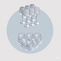 Kit Set de 6 Vasos y 6 Copas de Vidrio Prisma Coquinaria