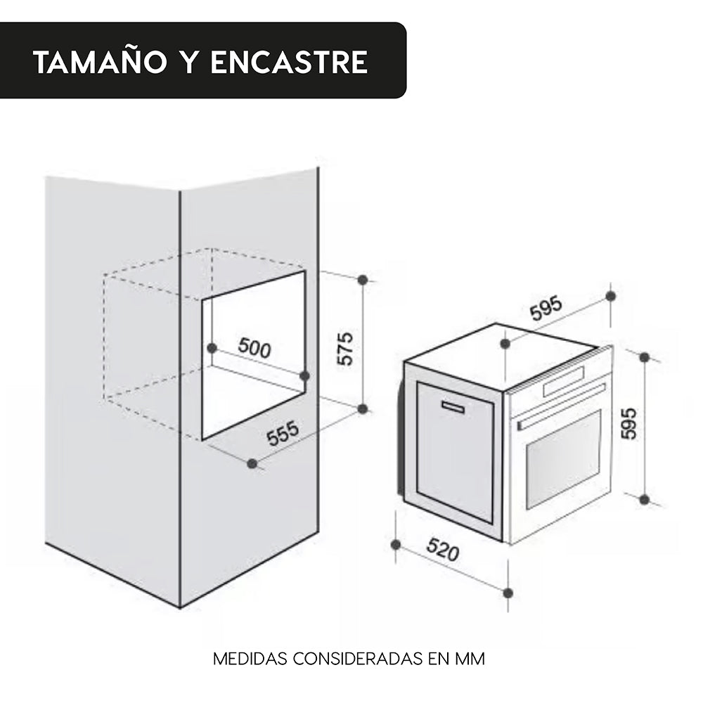Horno Empotrado Elegance Touch con Grill 58 Lts FDV-Kitchen Center