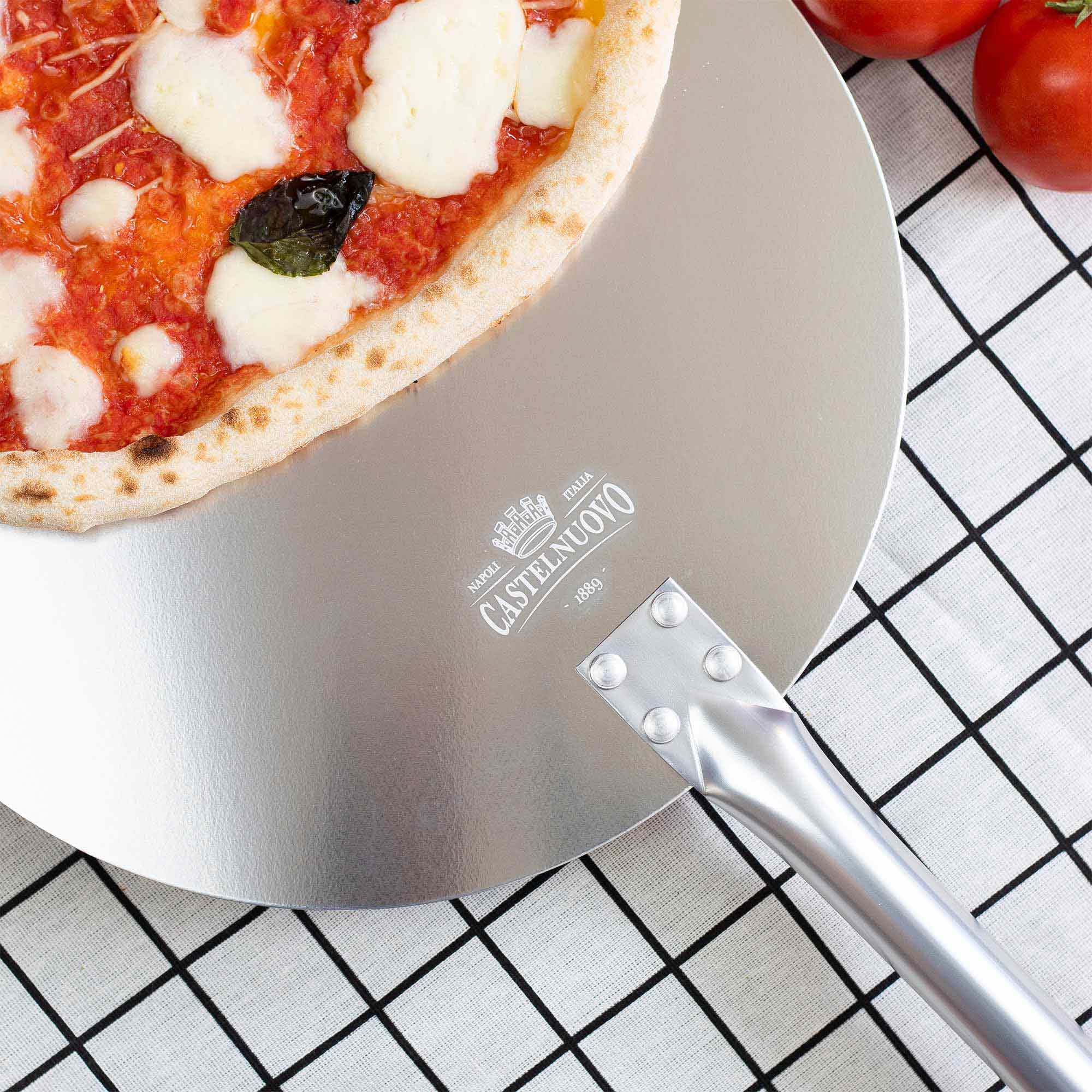Pala Pizza Aluminio Redonda, Con Mango Aluminio - Hornos de Leña