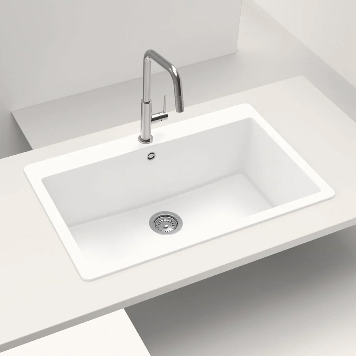 Lavaplatos Bajo/Sobre Cubierta Cuarzo Montano N 100 XL Schock7#Blanco