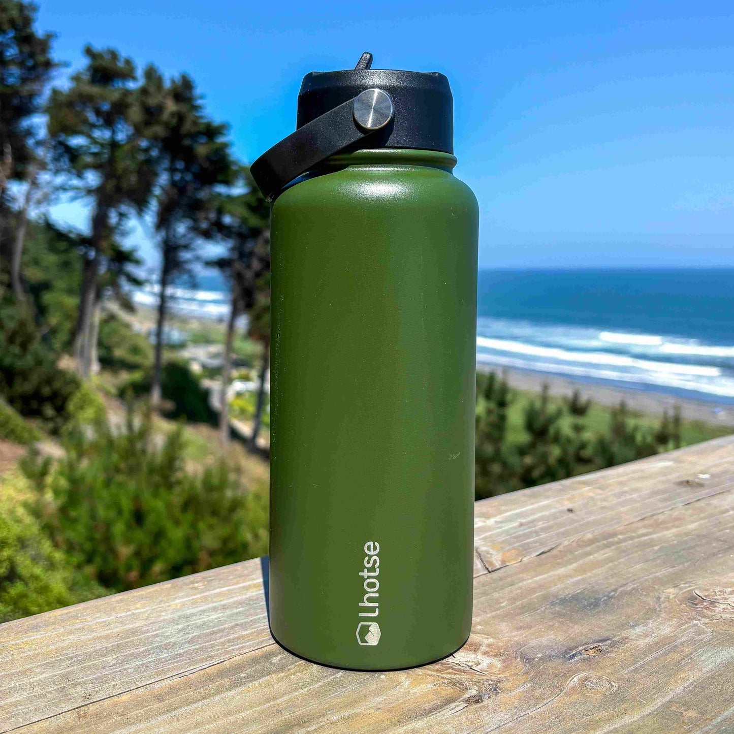 Botella Térmica Hydro 960 Ml + 3 Tapas Lhotse4#Verde