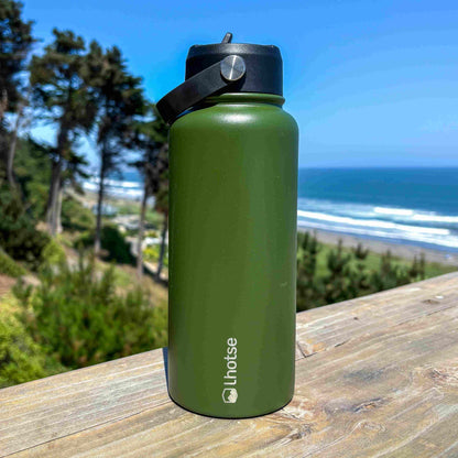 Botella Térmica Hydro 960 Ml + 3 Tapas Lhotse4#Verde