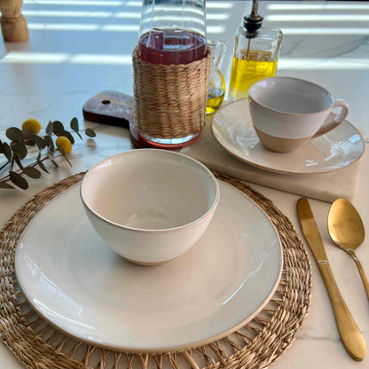 Juego de Loza London 16 Pzs Vajilla Cerámica Decoexpress3#Beige