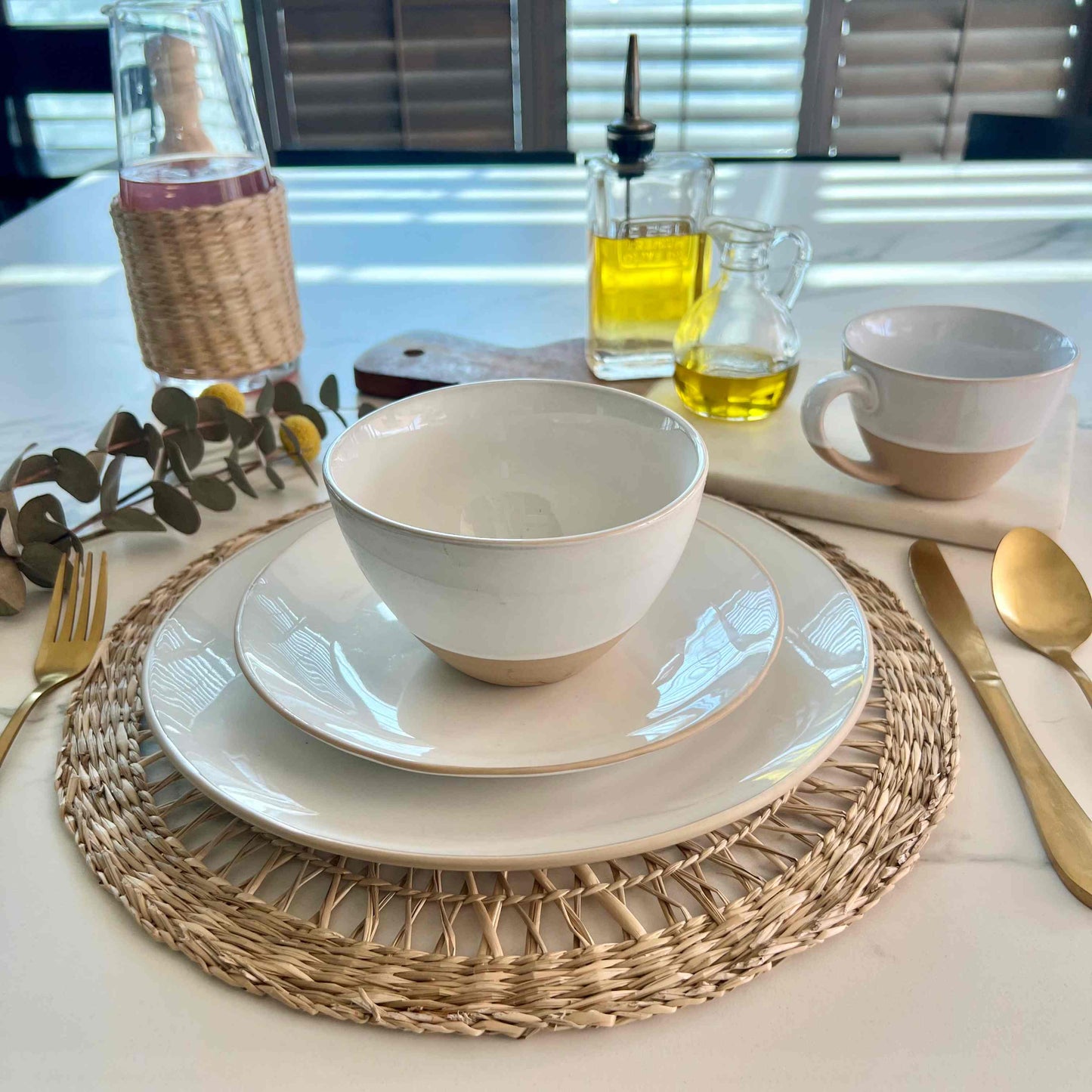 Juego de Loza London 16 Pzs Vajilla Cerámica Decoexpress1#Beige