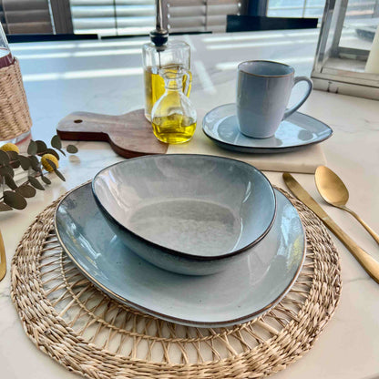 Juego de Loza Royal 16 Pzs Vajilla Cerámica Decoexpress2#Celeste