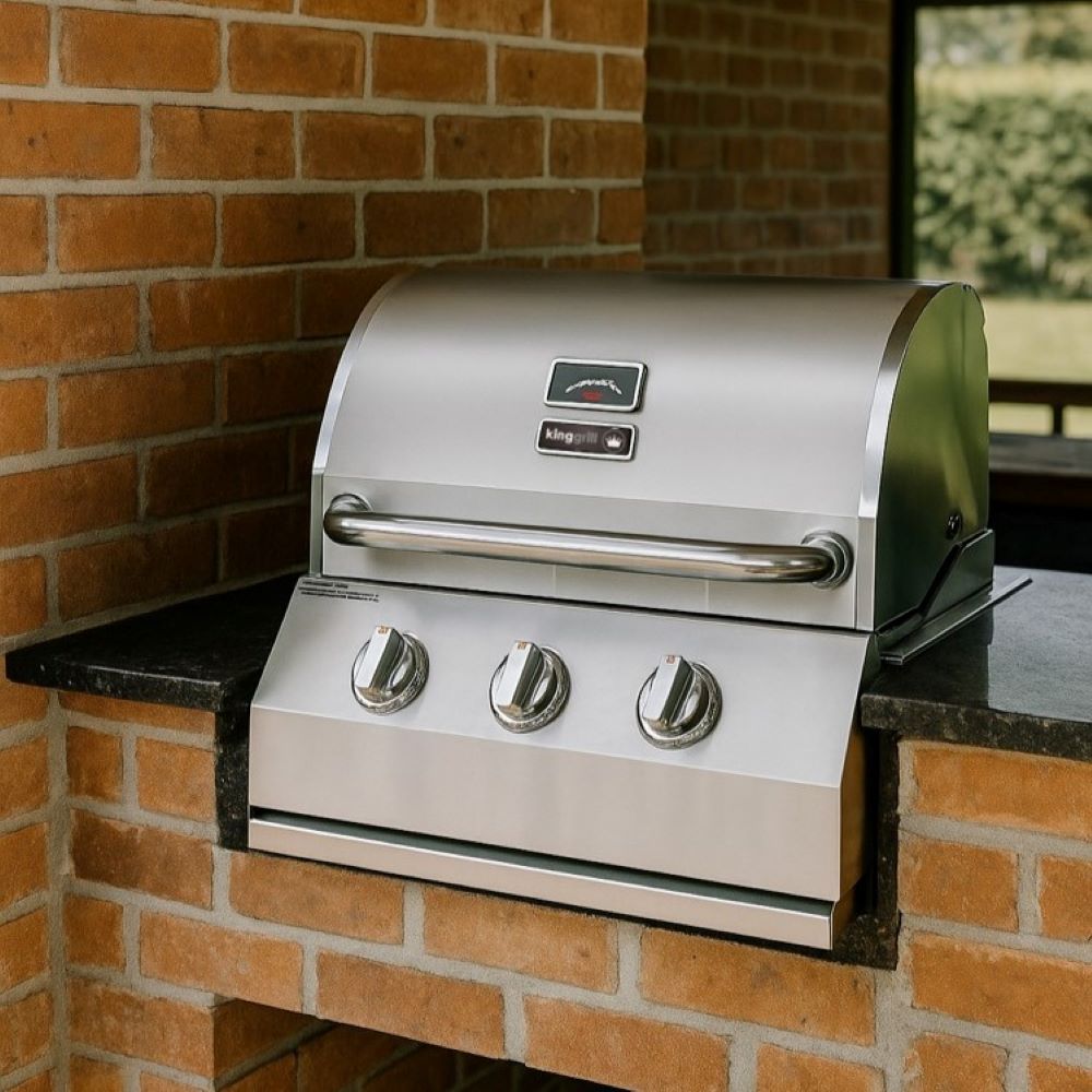 Parrilla a Gas Empotrada 3 Quemadores Kinggrill2#Gris