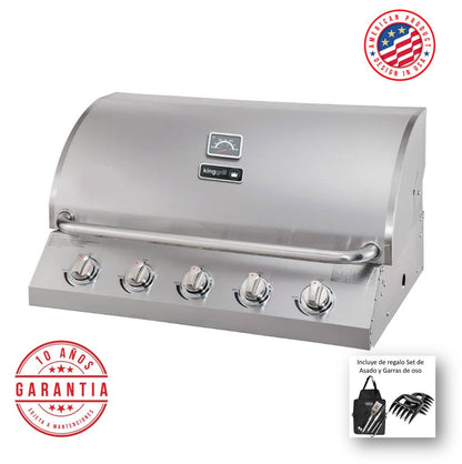 Parrilla Gas Empotrada 5 Quemadores KG-P71123-N Kinggrill1#Acero