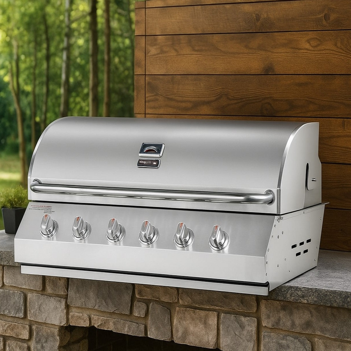 Parrilla a Gas Empotrada 6 Quemadores Kinggrill1#Gris