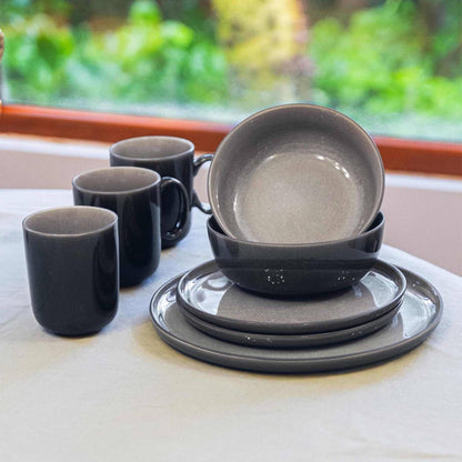 Juego de Loza Málaga 16 Pzs Vajilla Cerámica Decoexpress2#Marrón