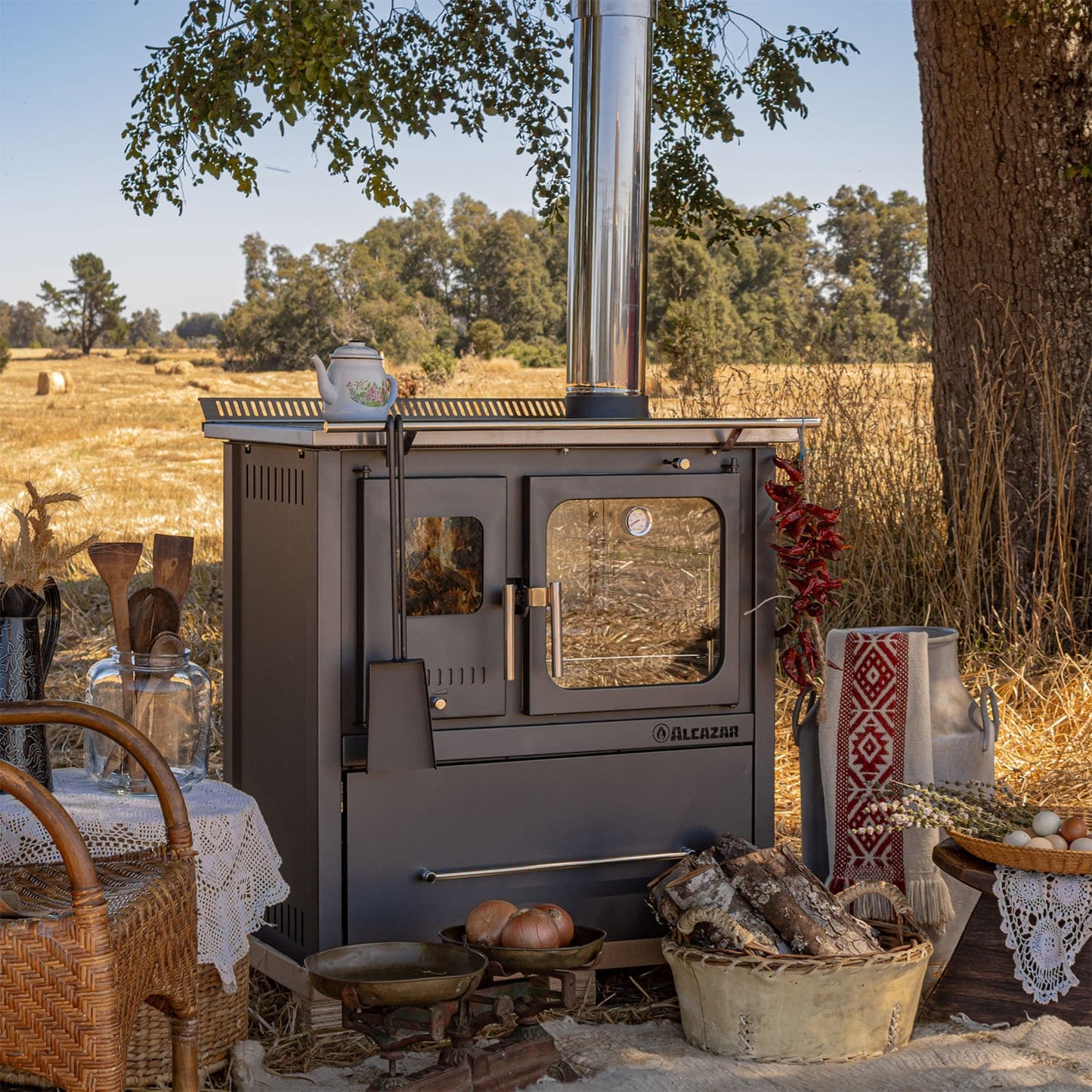 Cocina A Leña Europea M80 Alcazar2#Gris