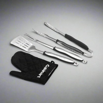 Juego De Utensilios Para BBQ De 3 Pzs + Guante CGS-134BL Cuisinart®1#Plateado