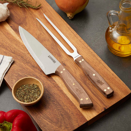 Set Tenedor + Cuchillo Parrillero Kangkawe1#Acero