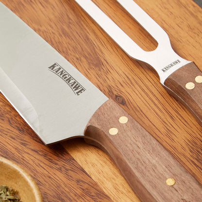 Set Tenedor + Cuchillo Parrillero Kangkawe5#Acero