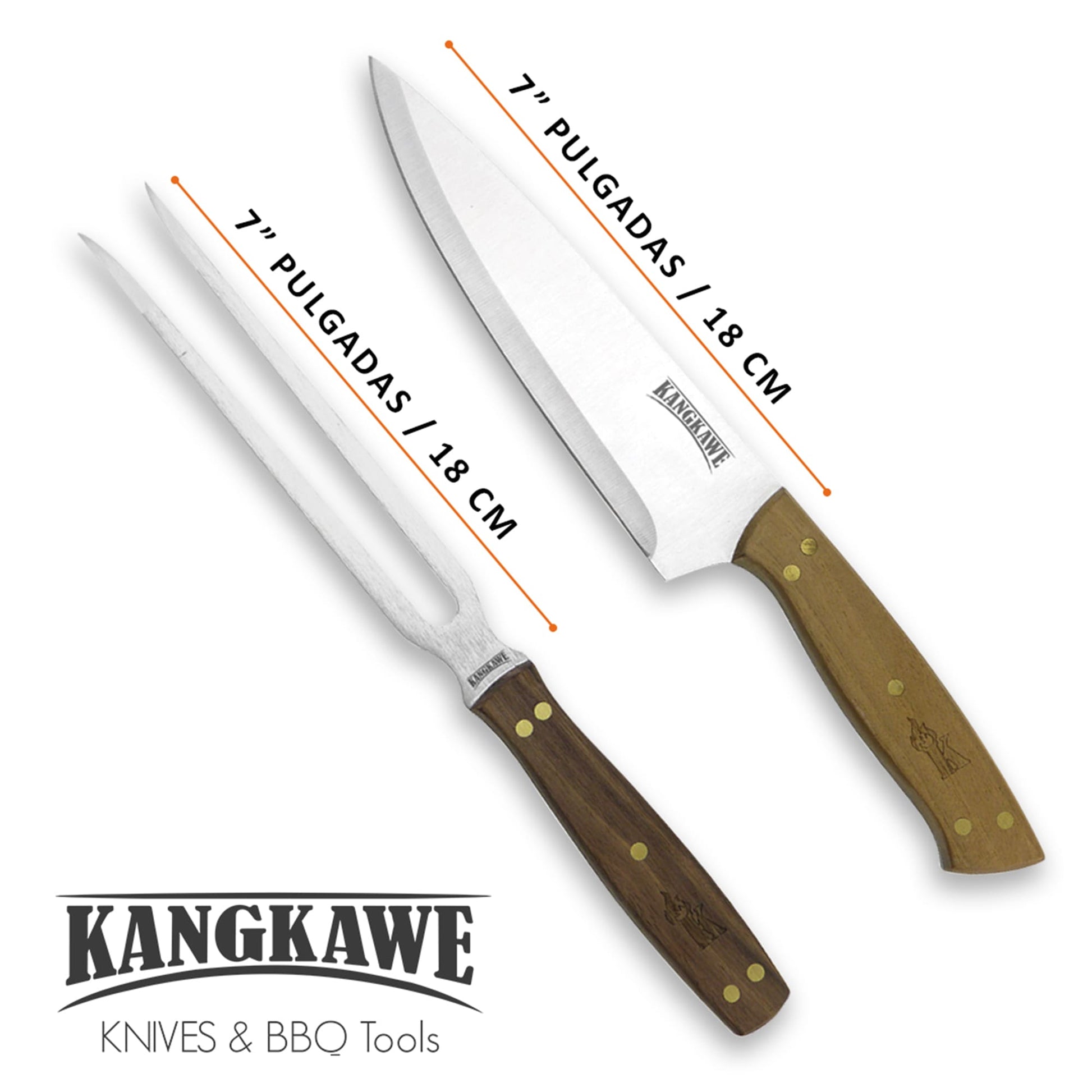 Kit Tabla + Cuchillo & Tenedor Kangkawe7#Acero