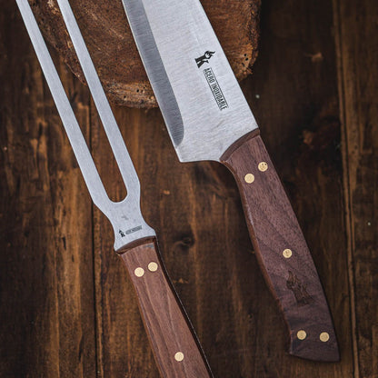 Set Tenedor + Cuchillo Parrillero Kangkawe13#Acero