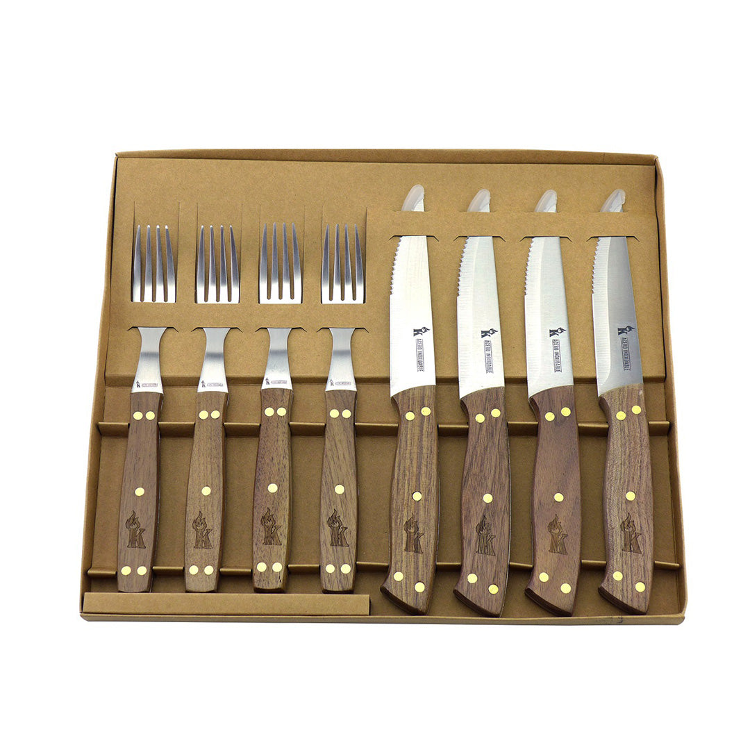 Set 4 Cuchillos + 4 Tenedores Kangkawe4#Acero