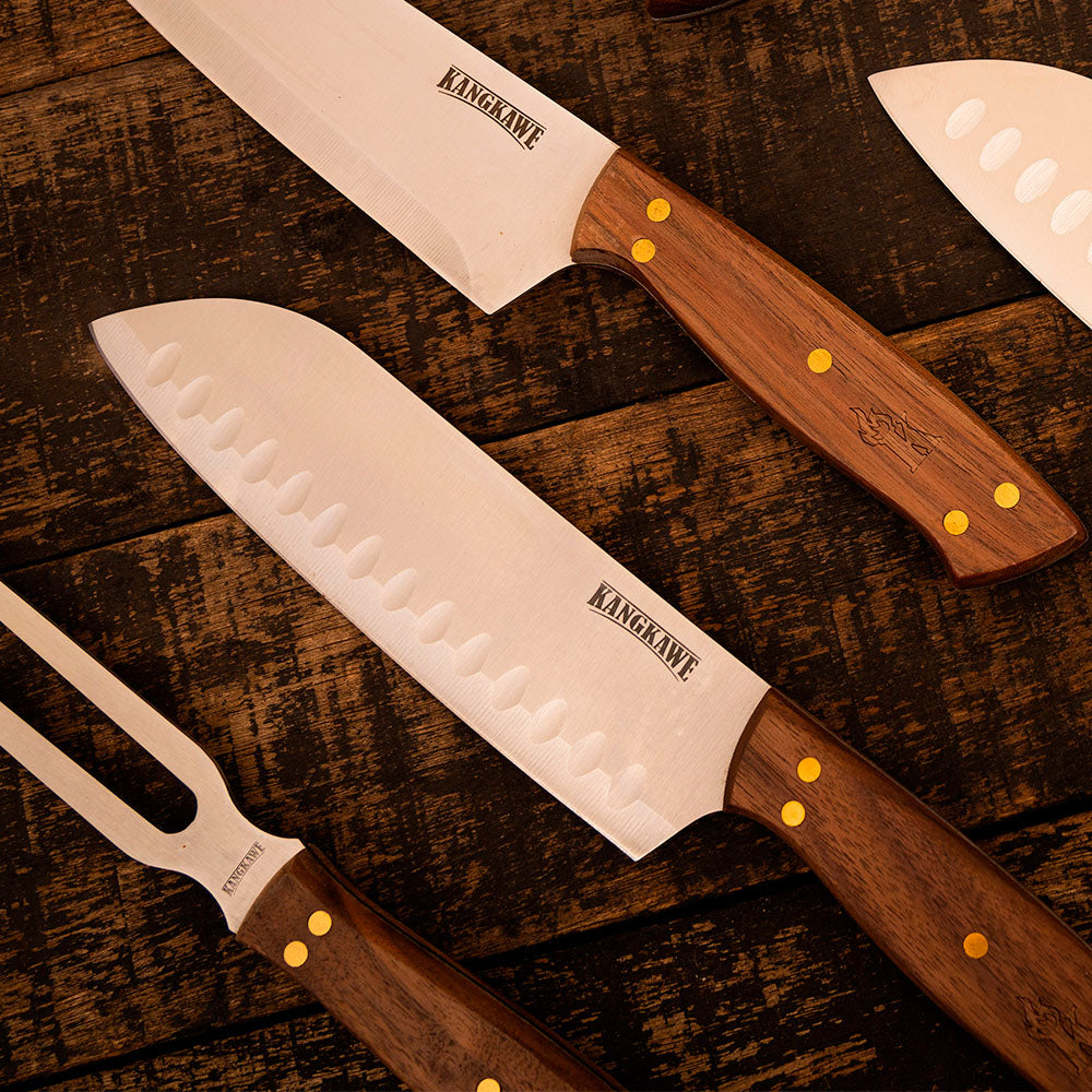 Cuchillo 7 Pulgadas Santoku Coñaripe Kangkawe2#Acero