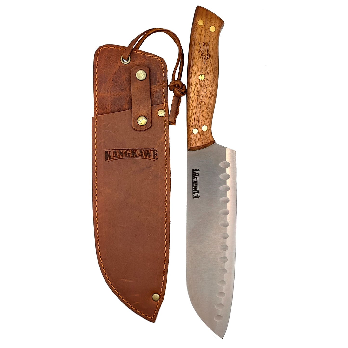 Cuchillo 7 Santoku Coñaripe + Funda Kangkawe1#acero