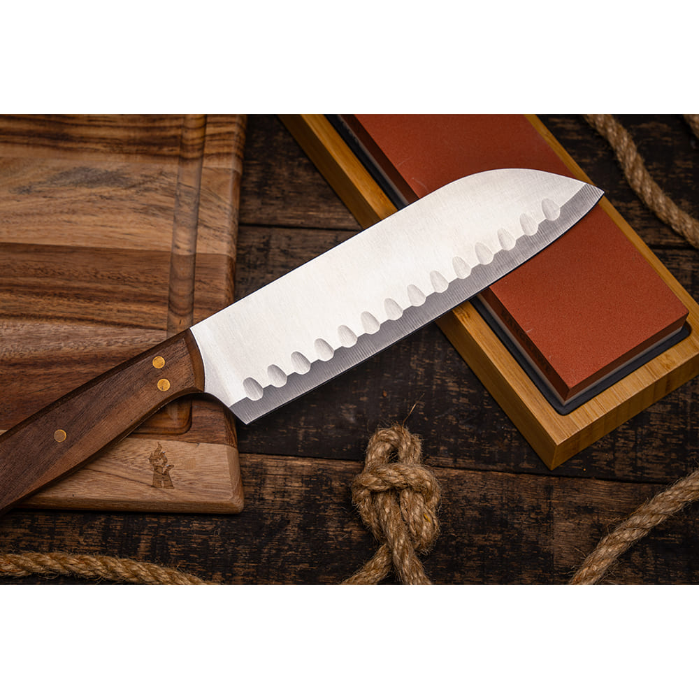 Cuchillo 7 Santoku Coñaripe + Funda Kangkawe4#acero