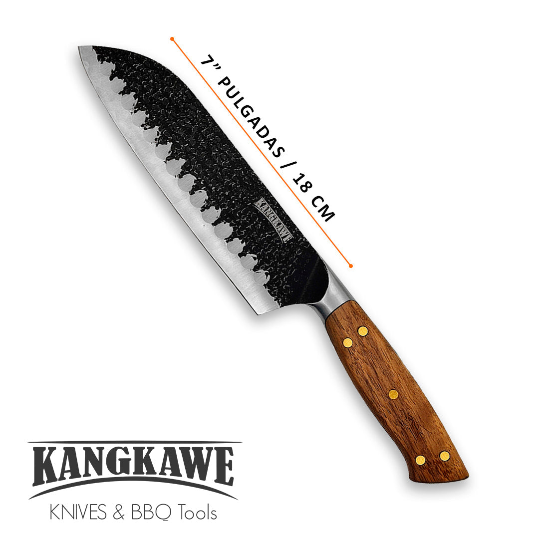 Cuchillo 7 Pulgadas Santoku Pulmahue Kangkawe4#Acero