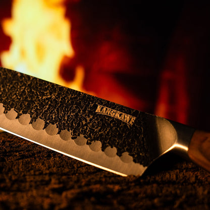 Cuchillo 7 Santoku Pulmahue + Funda Cuero Kangkawe3#acero